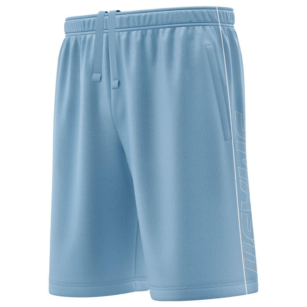 SIS Microfiber Shorts (Carolina/White) - Smash It Sports