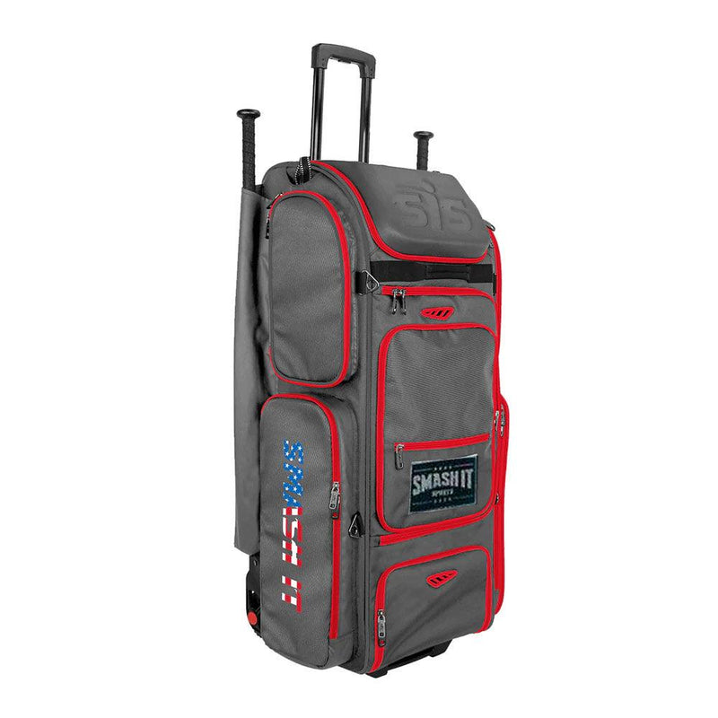 SMASH OPS V3 GUERRILLA Grey/Red USA Roller Bag - Smash It Sports