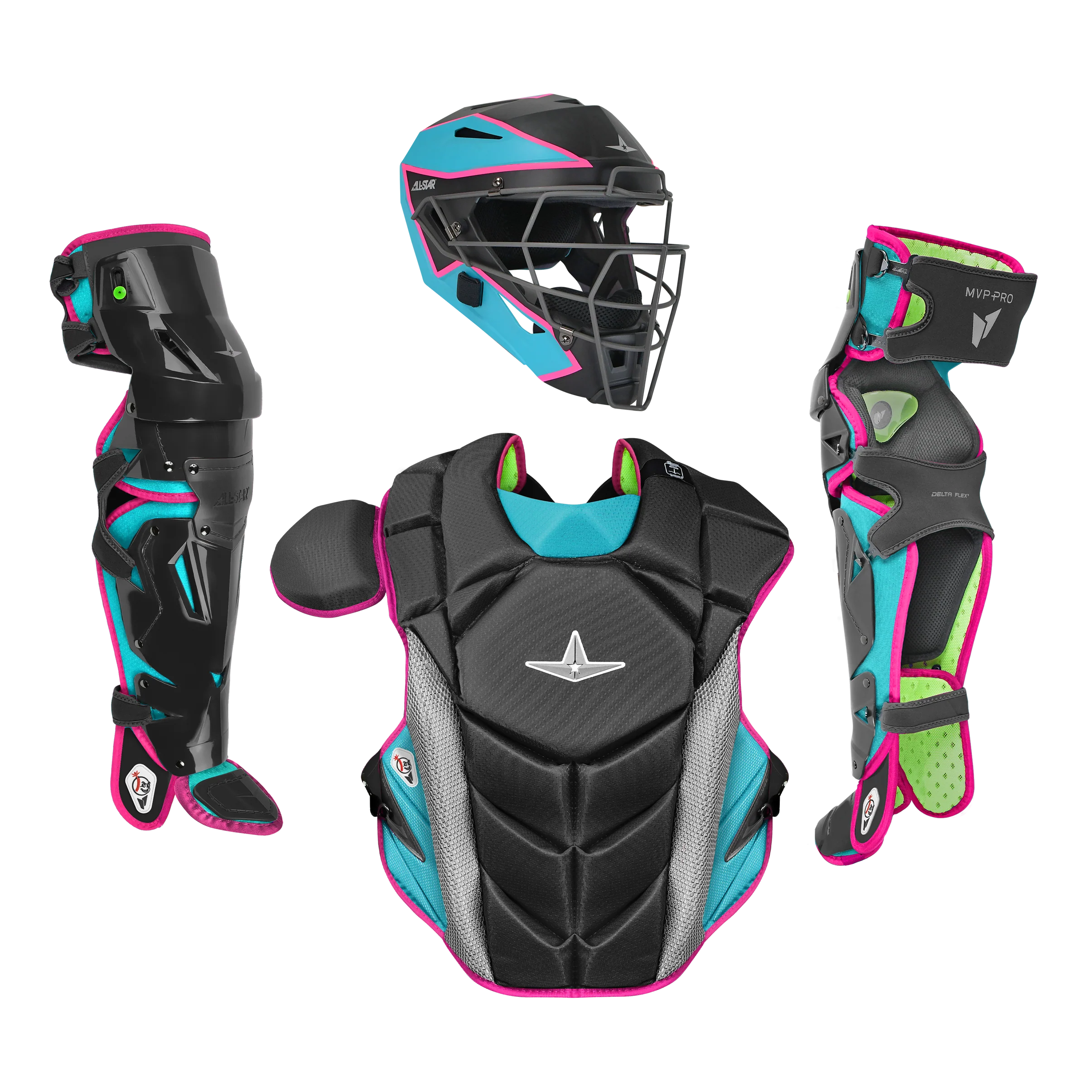 All-Star MVP-Pro Short Fuse Series Catchers Set - Miami Nights (Adult/Intermediate/Youth)