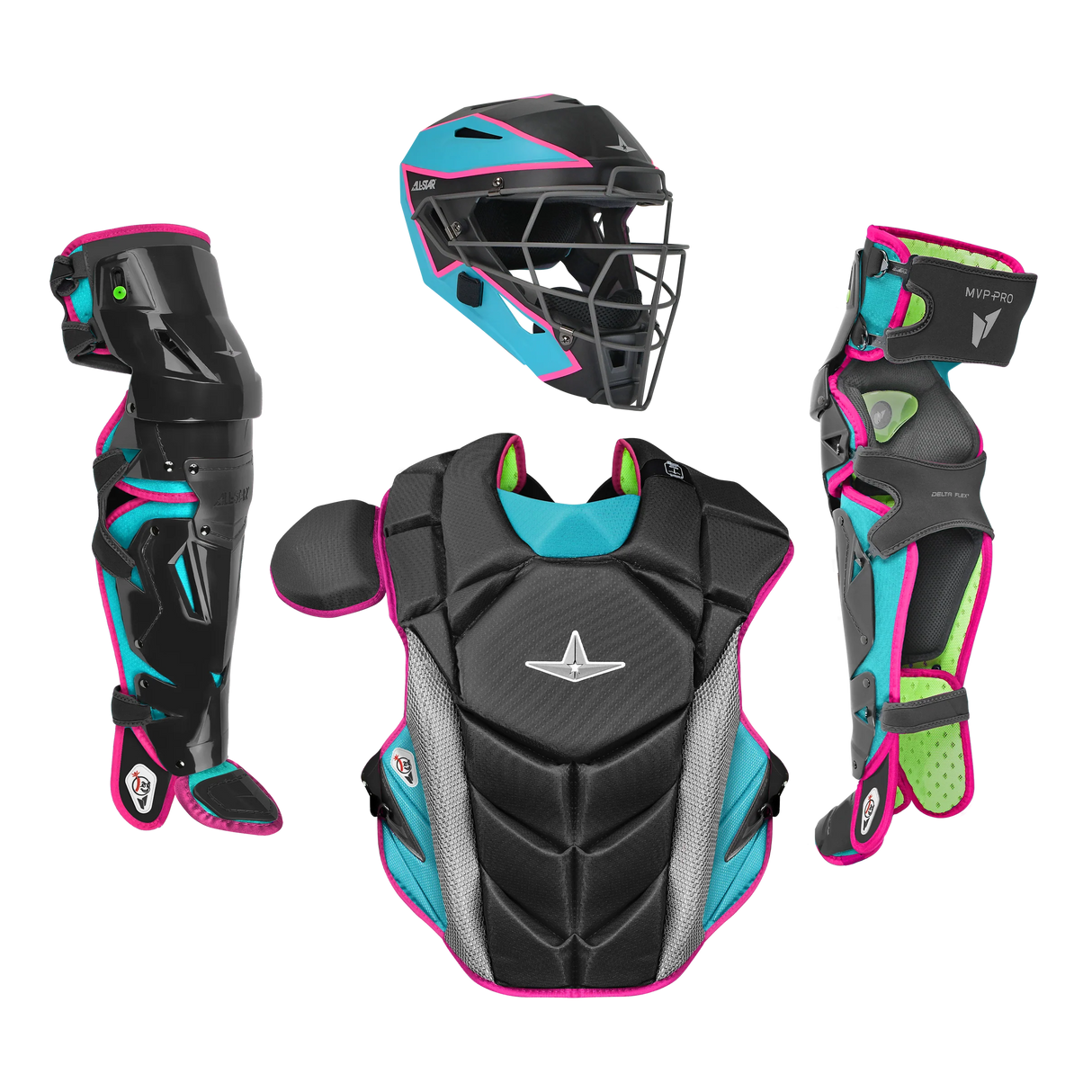 All-Star MVP-Pro Short Fuse Series Catchers Set - Miami Nights (Adult/Intermediate/Youth)