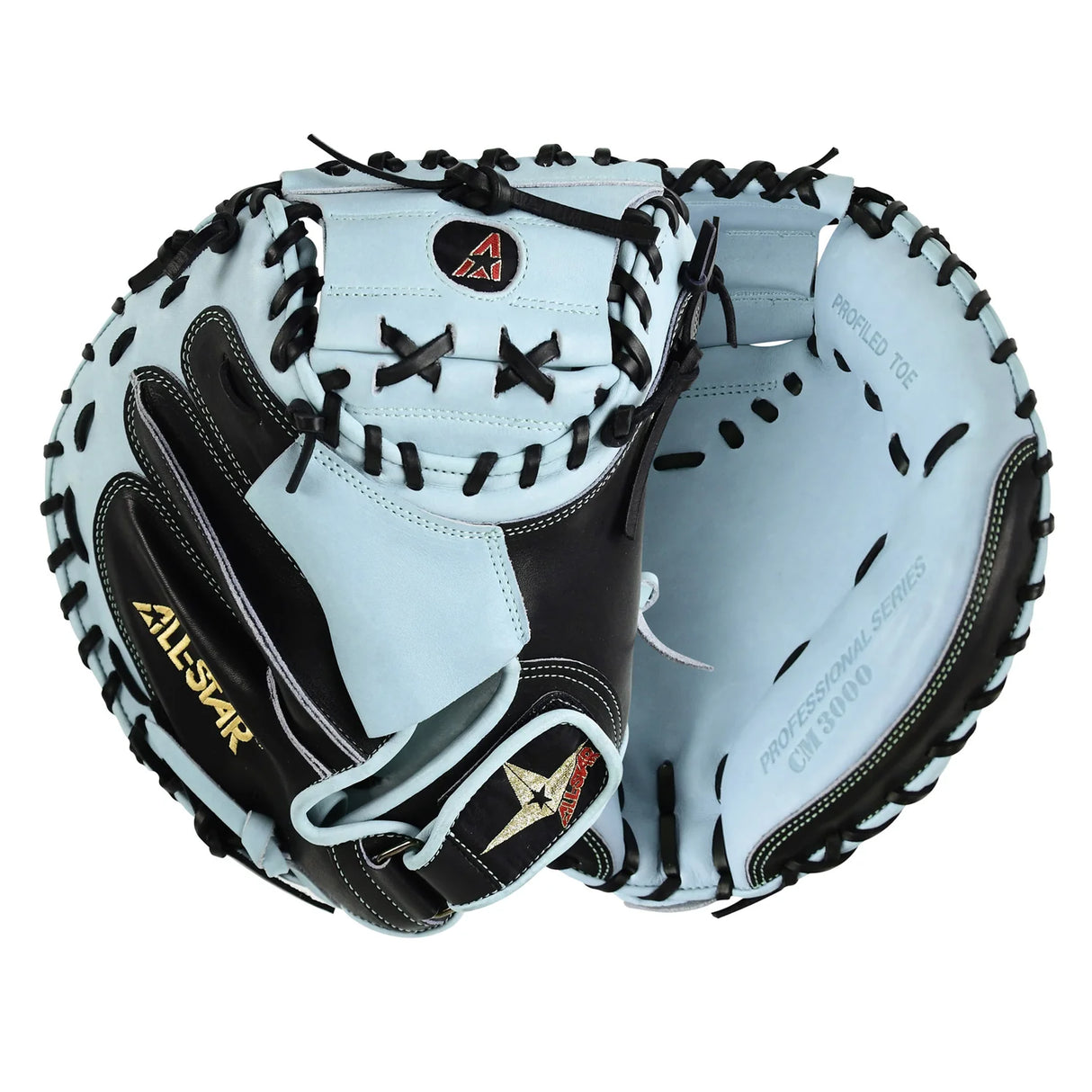 All-Star Pro Elite 34" Black/Sky Blue Catchers Mitt/Glove