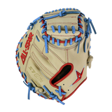 All-Star S7-Elite Pro Travel Fit Catchers Mitt/Glove - Tan/Red/Sky Blue