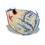 All-Star S7-Elite Pro Travel Fit Catchers Mitt/Glove - Tan/Red/Sky Blue