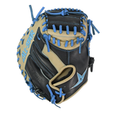 All-Star S7-Elite Pro Travel Fit Catchers Mitt/Glove - Black/Tan/Sky Blue