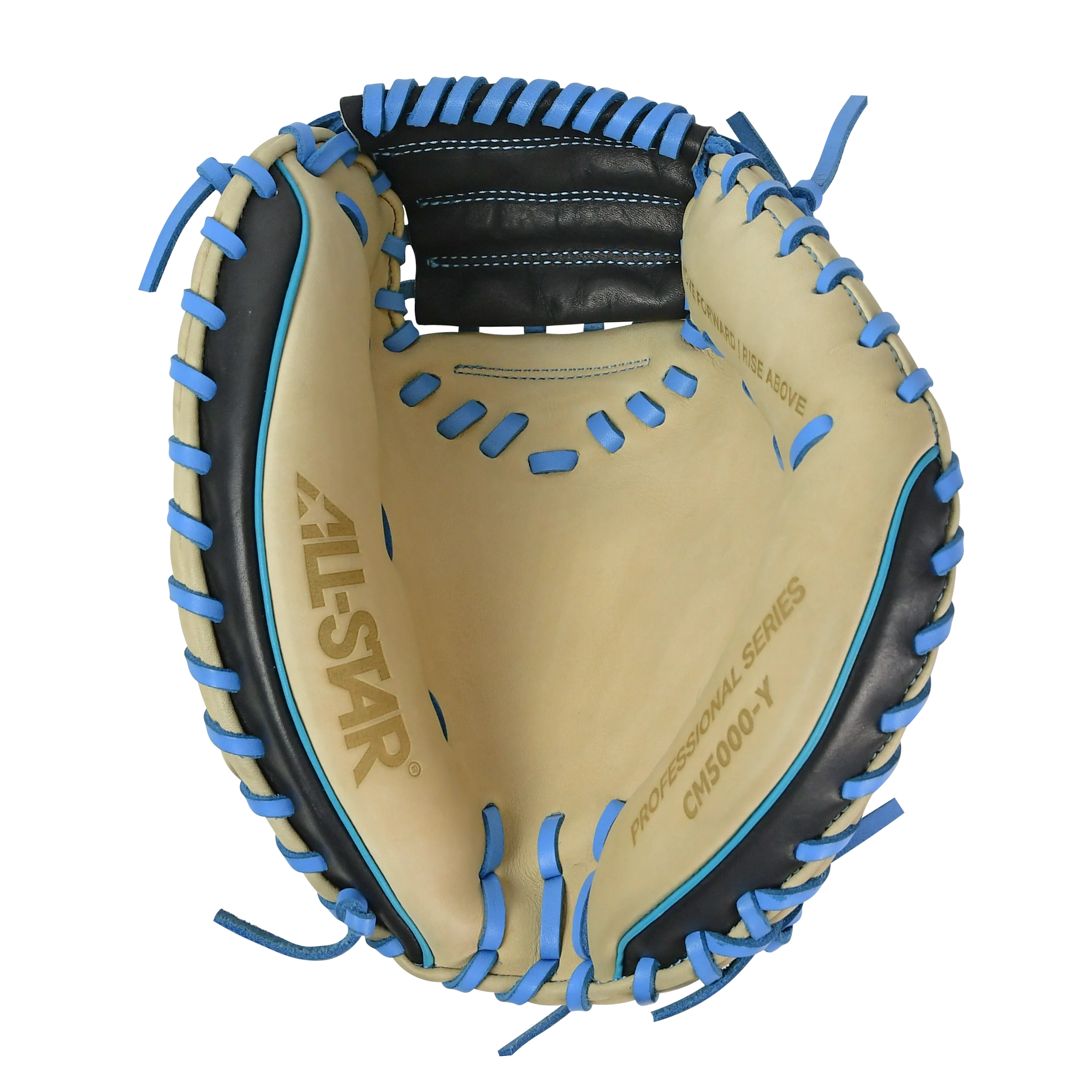 All-Star S7-Elite Pro Travel Fit Catchers Mitt/Glove - Black/Tan/Sky Blue