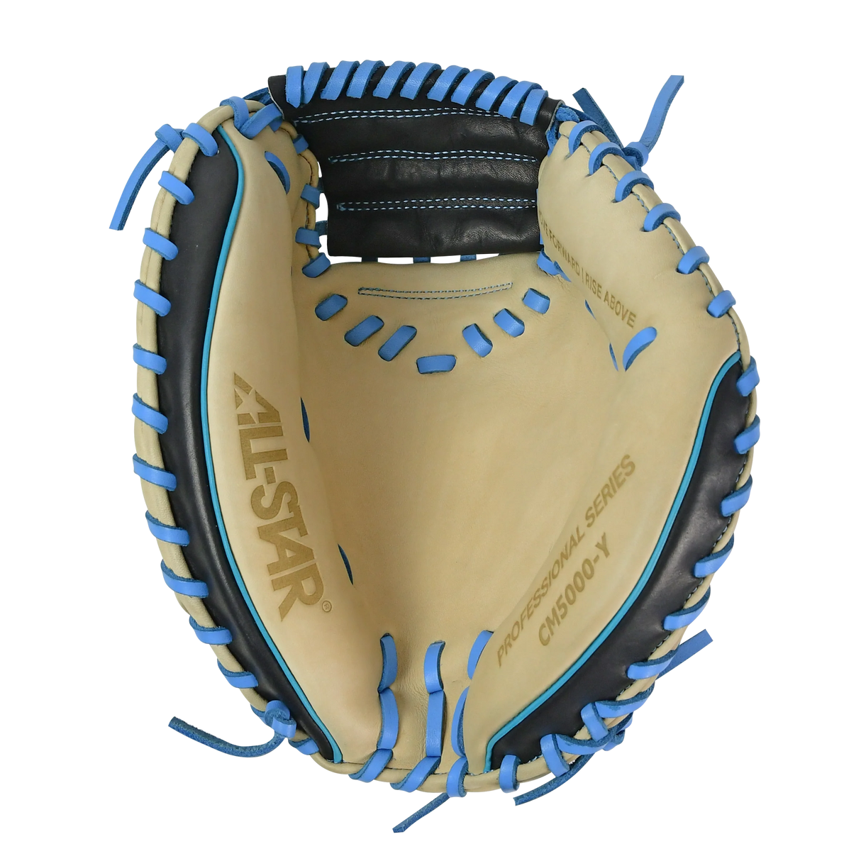 All-Star S7-Elite Pro Travel Fit Catchers Mitt/Glove - Black/Tan/Sky Blue