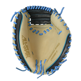 All-Star S7-Elite Pro Travel Fit Catchers Mitt/Glove - Black/Tan/Sky Blue
