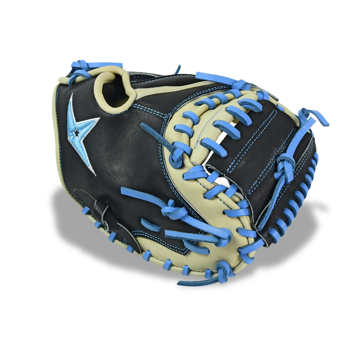 All-Star S7-Elite Pro Travel Fit Catchers Mitt/Glove - Black/Tan/Sky Blue
