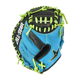 All-Star S7-Elite Pro Travel Fit Catchers Mitt/Glove - Sky Blue/Black/Yellow