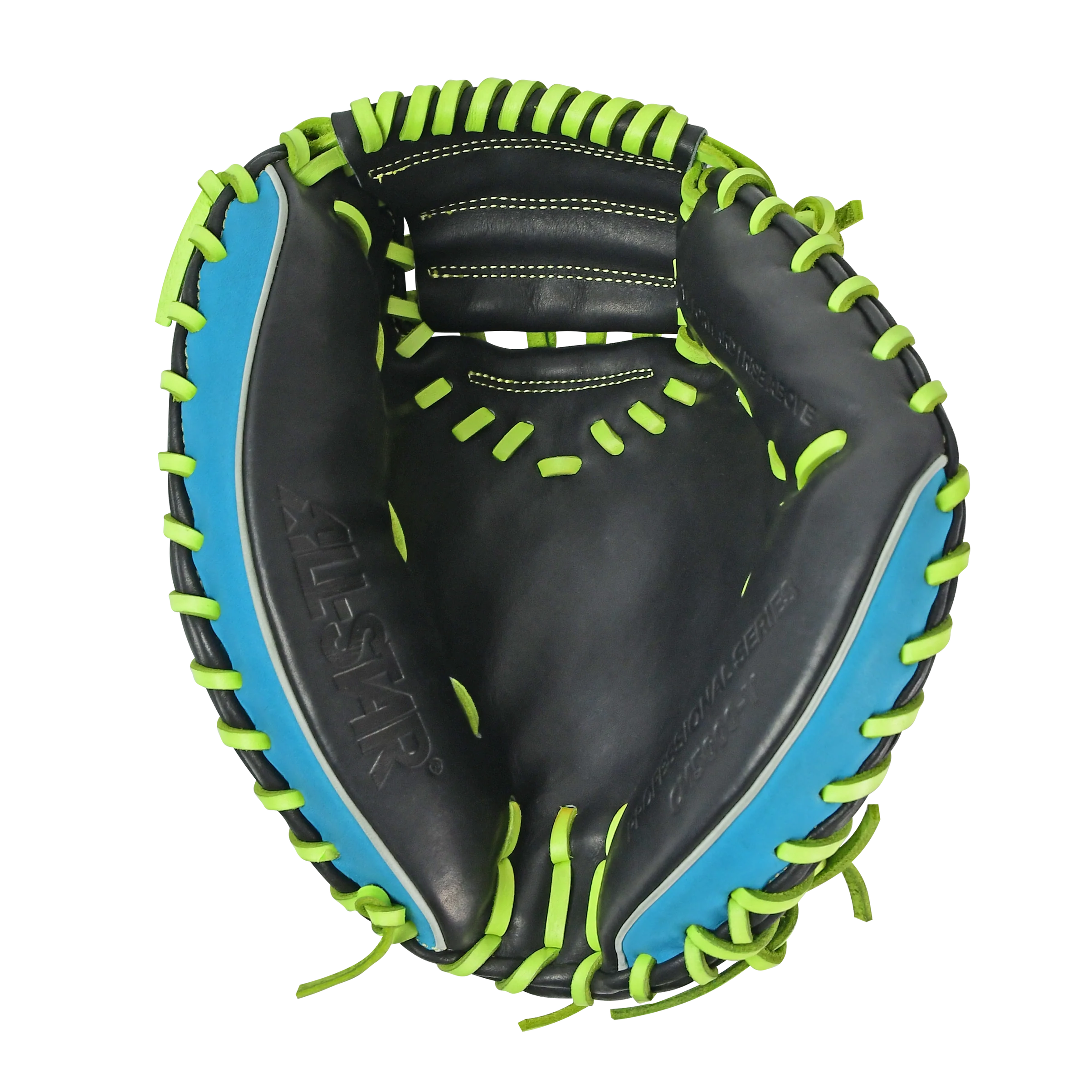 All-Star S7-Elite Pro Travel Fit Catchers Mitt/Glove - Sky Blue/Black/Yellow