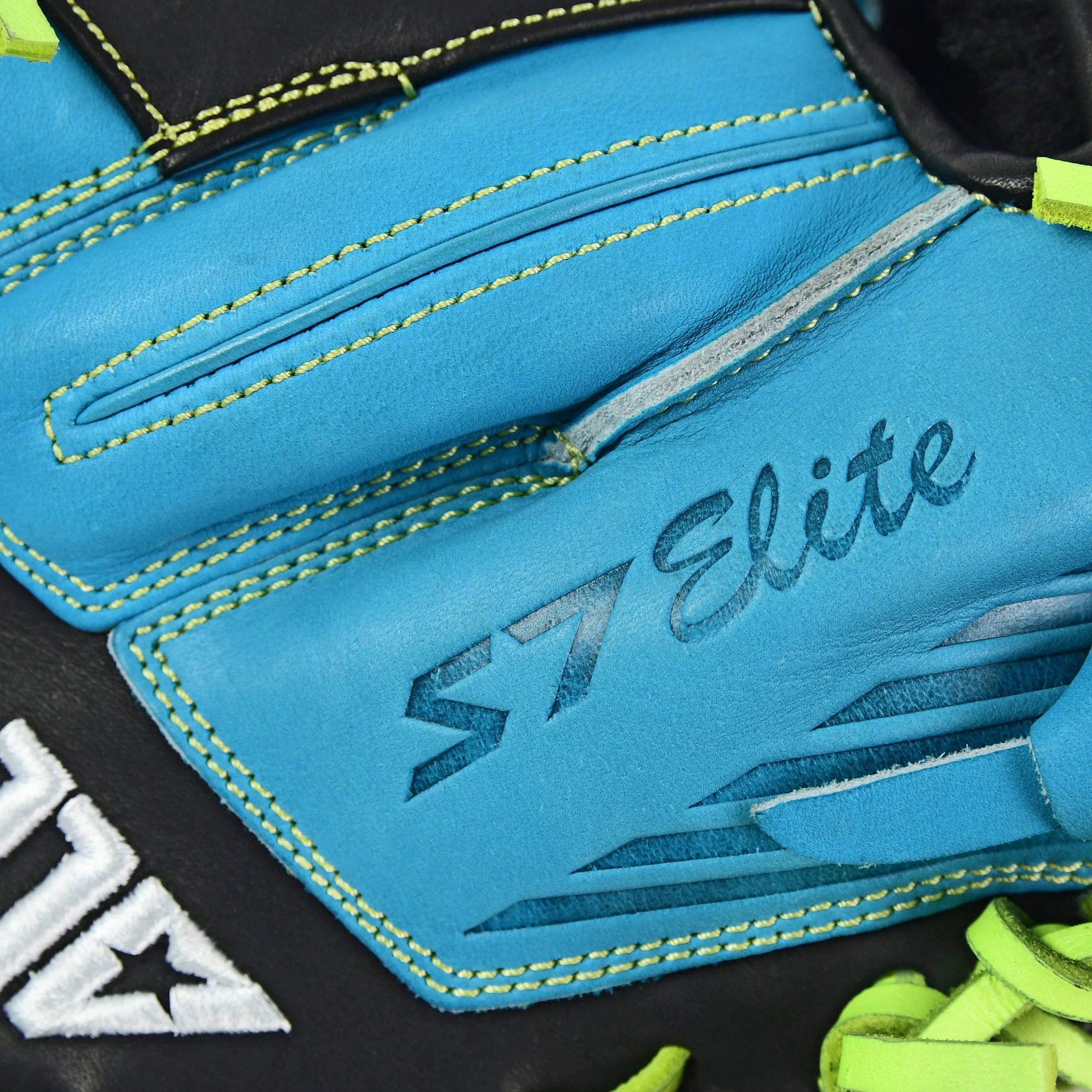 All-Star S7-Elite Pro Travel Fit Catchers Mitt/Glove - Sky Blue/Black/Yellow