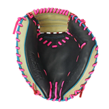 All-Star S7-Elite Pro Travel Fit Catchers Mitt/Glove - Black/Tan/Sky Blue/Pink