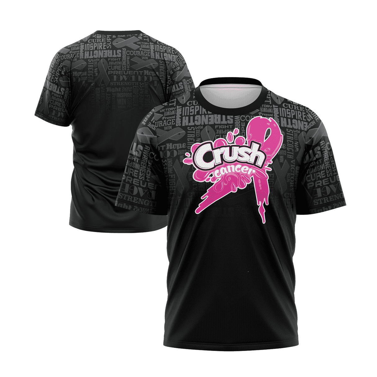 Crush Cancer Short Sleeve Shirt - Breast Cancer - Smash It Sports