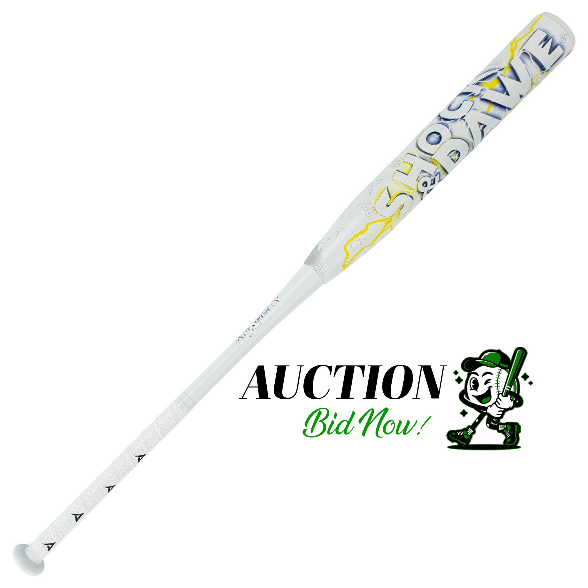 (AUCTION) 2025 Anarchy Shock & Dawe Whiteout Balanced USSSA Slowpitch Softball Bat ASPSAD25U (26oz)