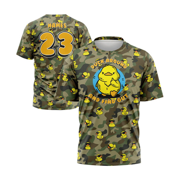 Duck Around and Find Out Camo Short Sleeve Jersey (Customized Buy-In) - Smash It Sports