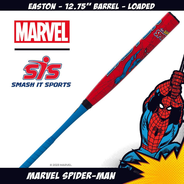 Easton Marvel Spider-Man 12.75" 2PC Loaded USSSA Slowpitch Softball Bat ESU3SPDL - Smash It Sports
