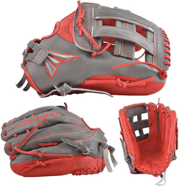 Easton Small Batch No. 72 LHT Slowpitch Softball Glove - Grey/Red - Smash It Sports