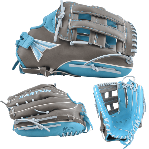 Easton Small Batch No. 73 Slowpitch Softball Glove - Grey/Carolina/Coastal - Smash It Sports