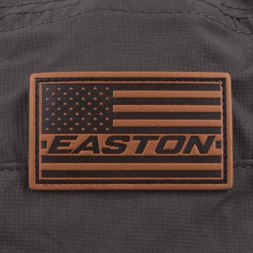 Easton Bucket Hat Charocal with Leather Flag Patch - Smash It Sports