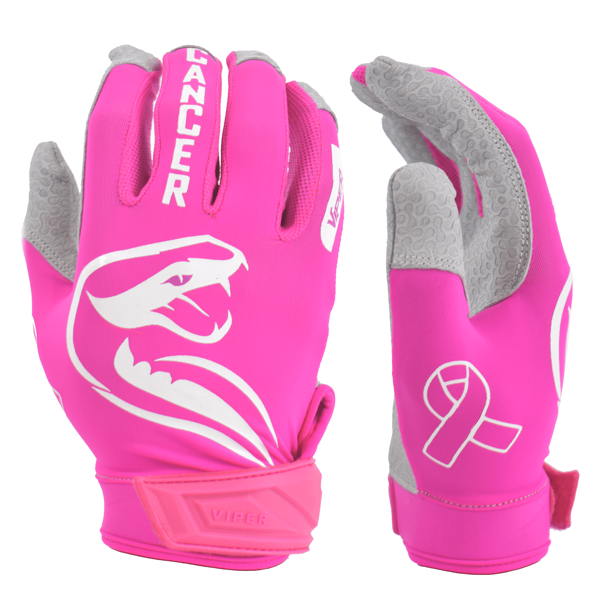Viper Lite Premium Batting Gloves Leather Palm - F*ck Cancer - Smash It Sports
