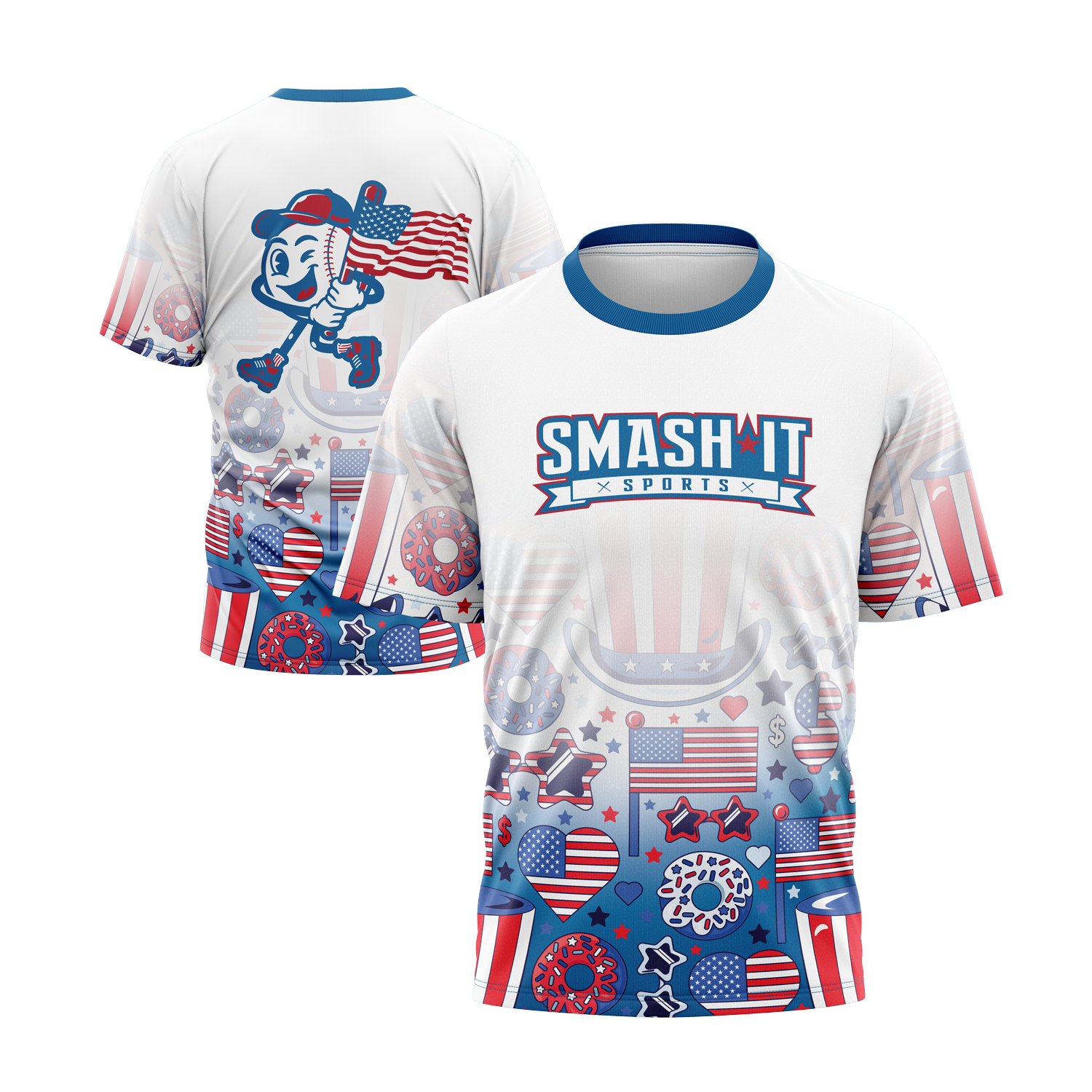 Smash It Sports Short Sleeve Shirt - Americana Party – Specs Overview | Smash It Sports | premium