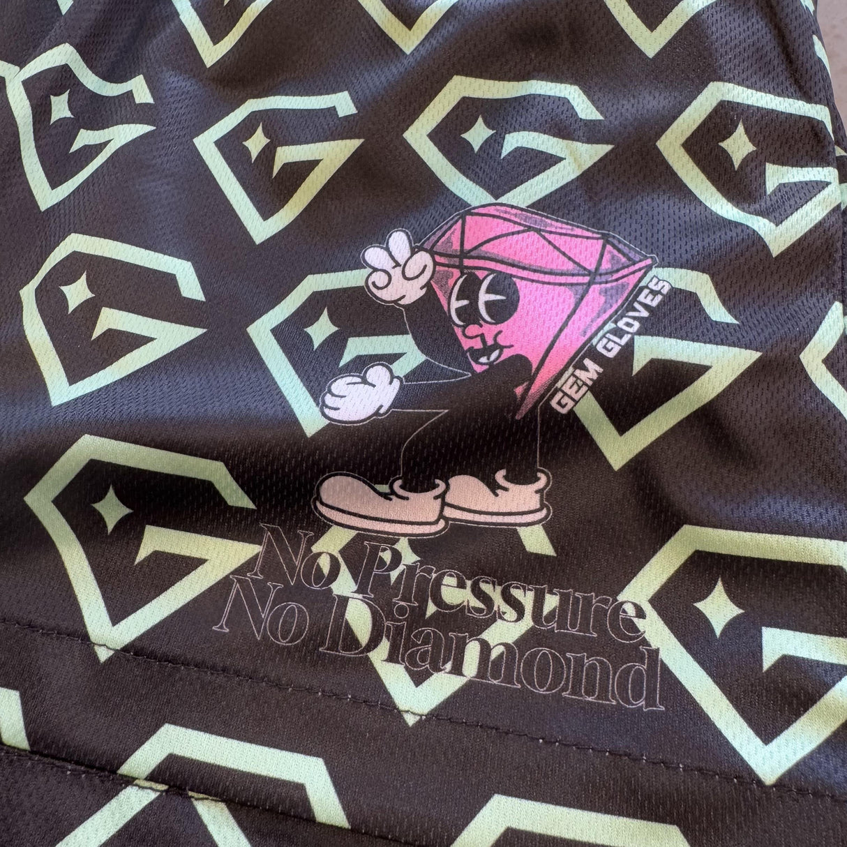 Gem Gloves Mesh Shorts - No Pressure No Diamonds - Black/Mint - Smash It Sports