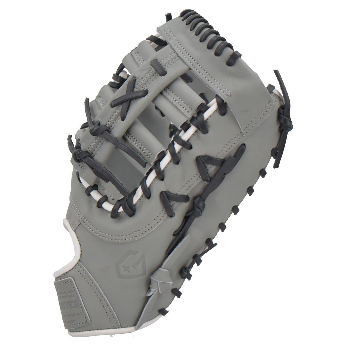 Gem Gloves Softball First Base Mitt/Glove - GEM021 (Grey/Black/White) - Smash It Sports
