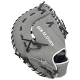Gem Gloves Softball First Base Mitt/Glove - GEM021 (Grey/Black/White) - Smash It Sports