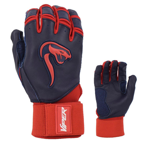 Grindstone Long Cuff Batting Glove - Navy/Red - Smash It Sports