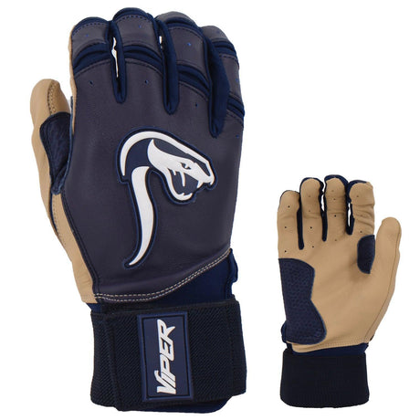 Grindstone Long Cuff Batting Glove - Navy/Tan - Smash It Sports