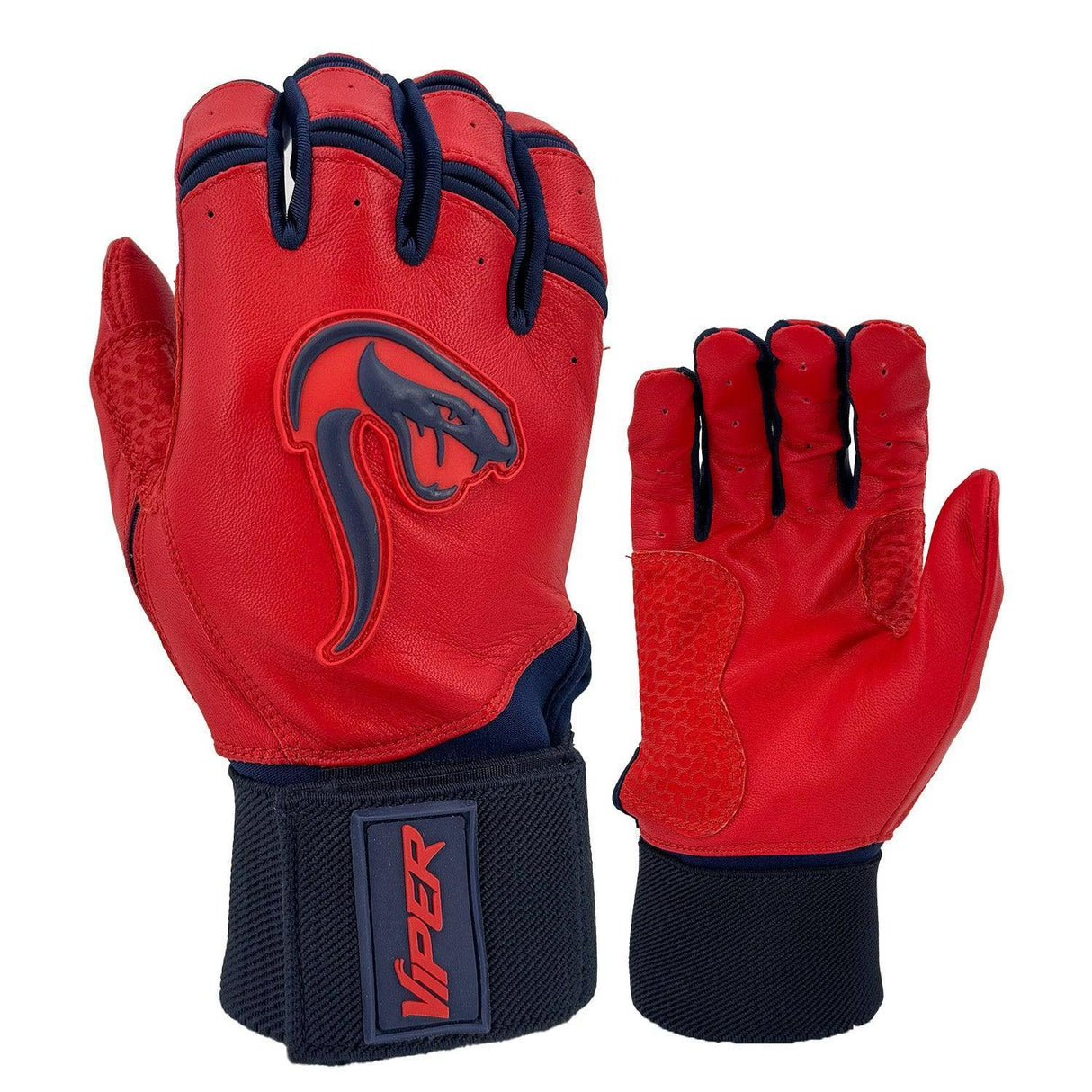 Grindstone Long Cuff Batting Glove - Red/Navy - Smash It Sports