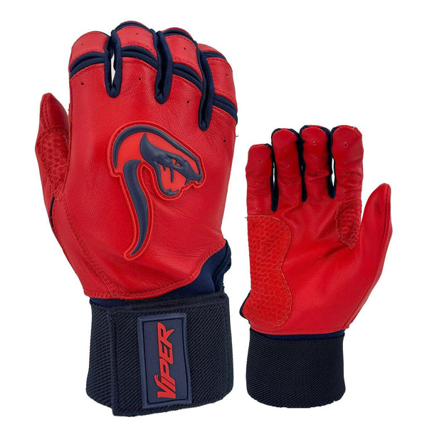 Grindstone Long Cuff Batting Glove - Red/Navy - Smash It Sports