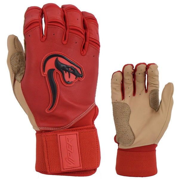 Grindstone Long Cuff Batting Glove - Red/Tan - Smash It Sports