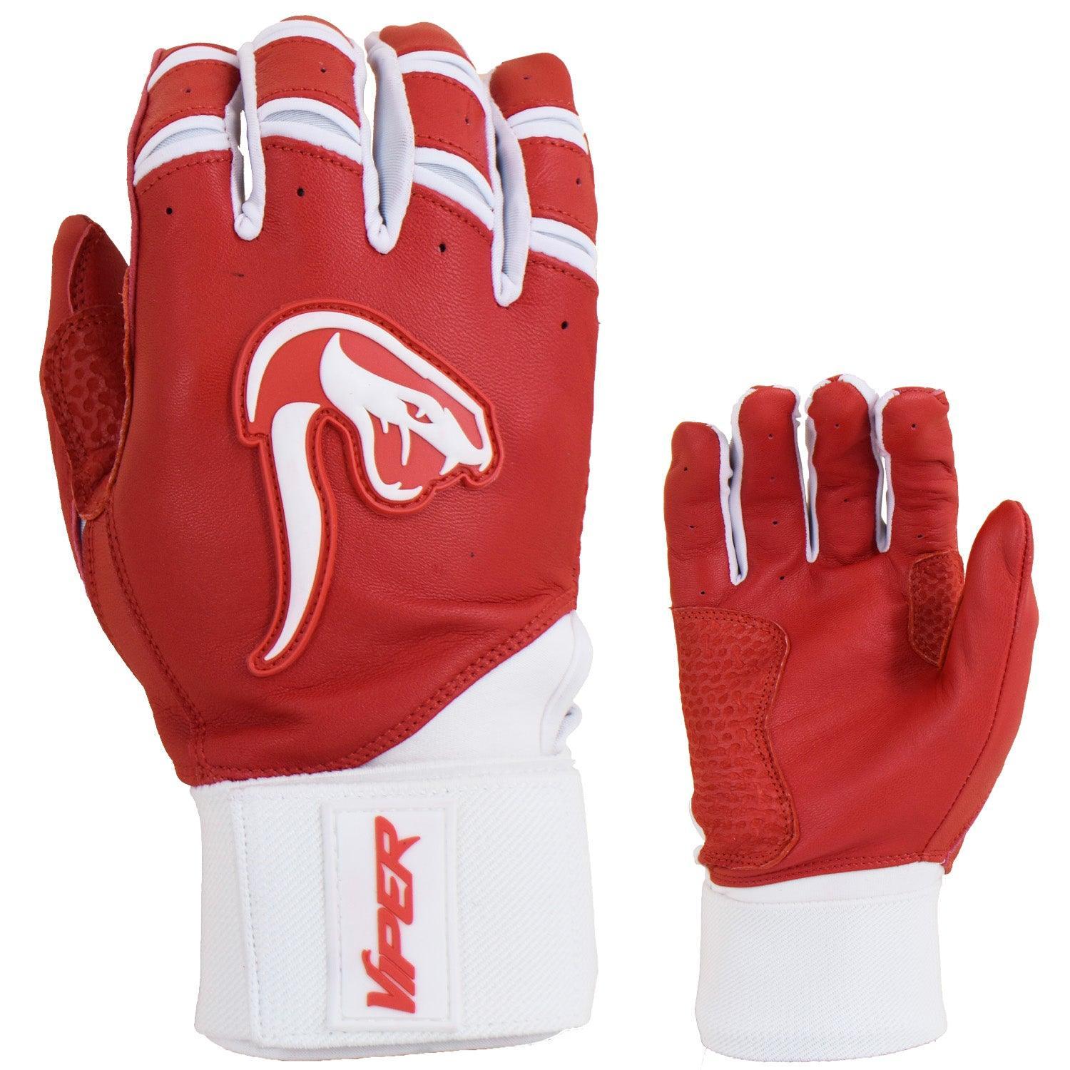 Grindstone Long Cuff Batting Glove - Red/White - Smash It Sports