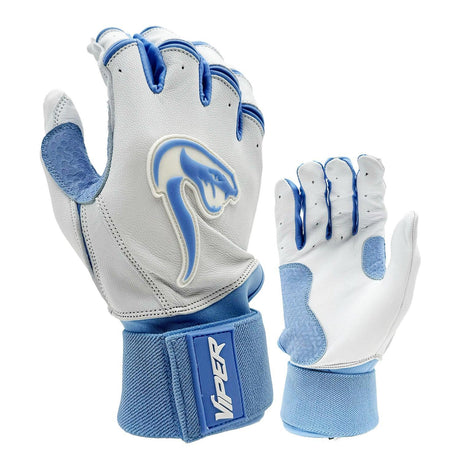 Grindstone Long Cuff Batting Glove - White/Carolina - Smash It Sports