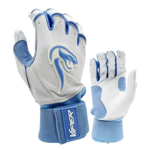 Grindstone Long Cuff Batting Glove - White/Carolina - Smash It Sports