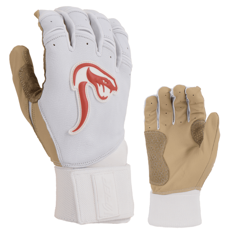 Grindstone Long Cuff Batting Glove - White/Tan - Smash It Sports