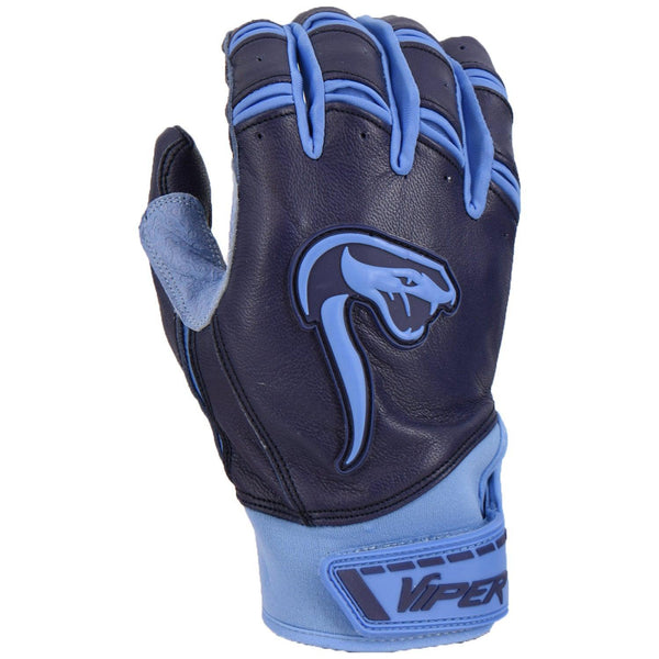 Grindstone Short Cuff Batting Glove - Navy/Carolina - Smash It Sports