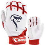 Grindstone Short Cuff Batting Glove - White/Red/Navy - Smash It Sports