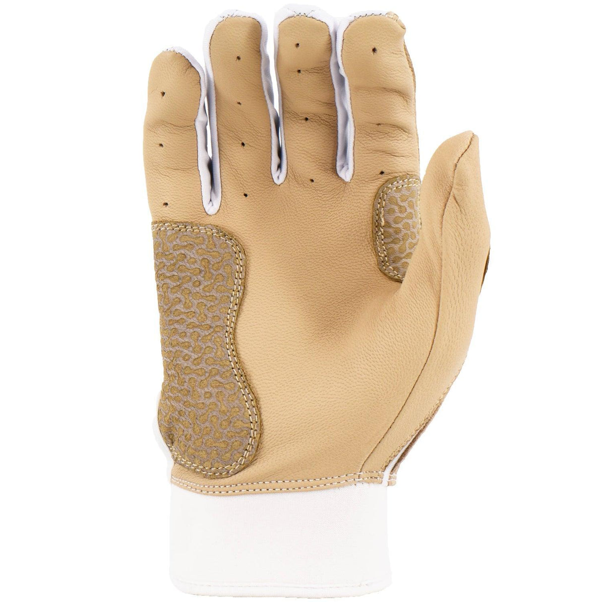 Grindstone Short Cuff Batting Glove - White/Tan/Red - Smash It Sports