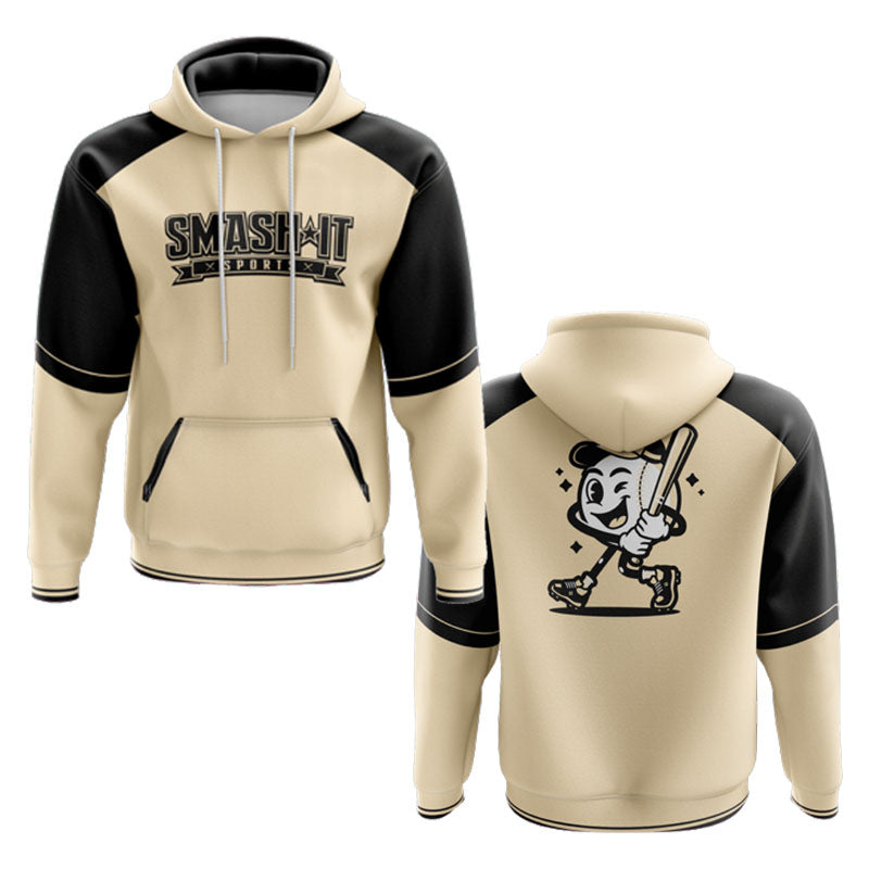 Smash It Sports Fleece Hoodie - Smashie Cream/Black