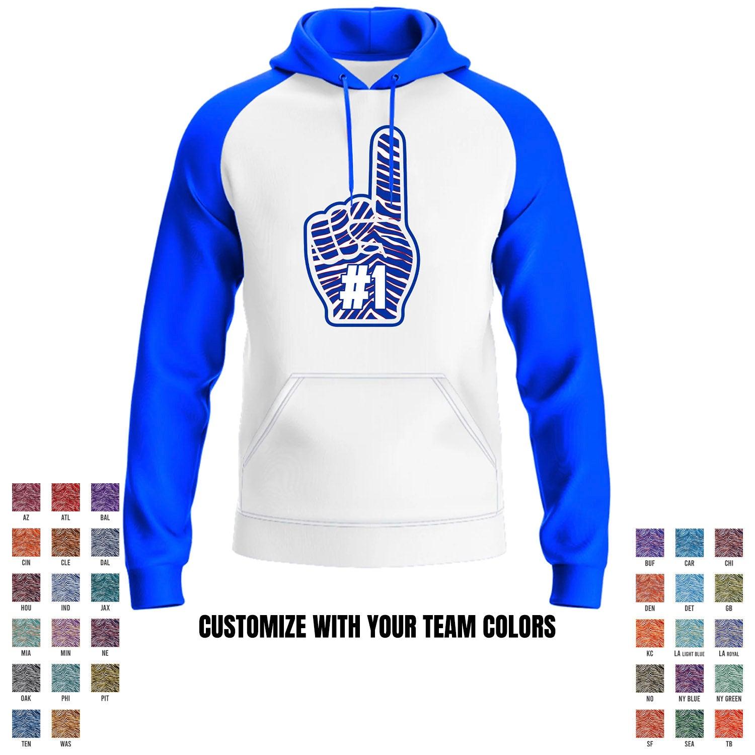 Football Team - Foam Finger - Performance Defender Hoodie - Royal - Smash It Sports