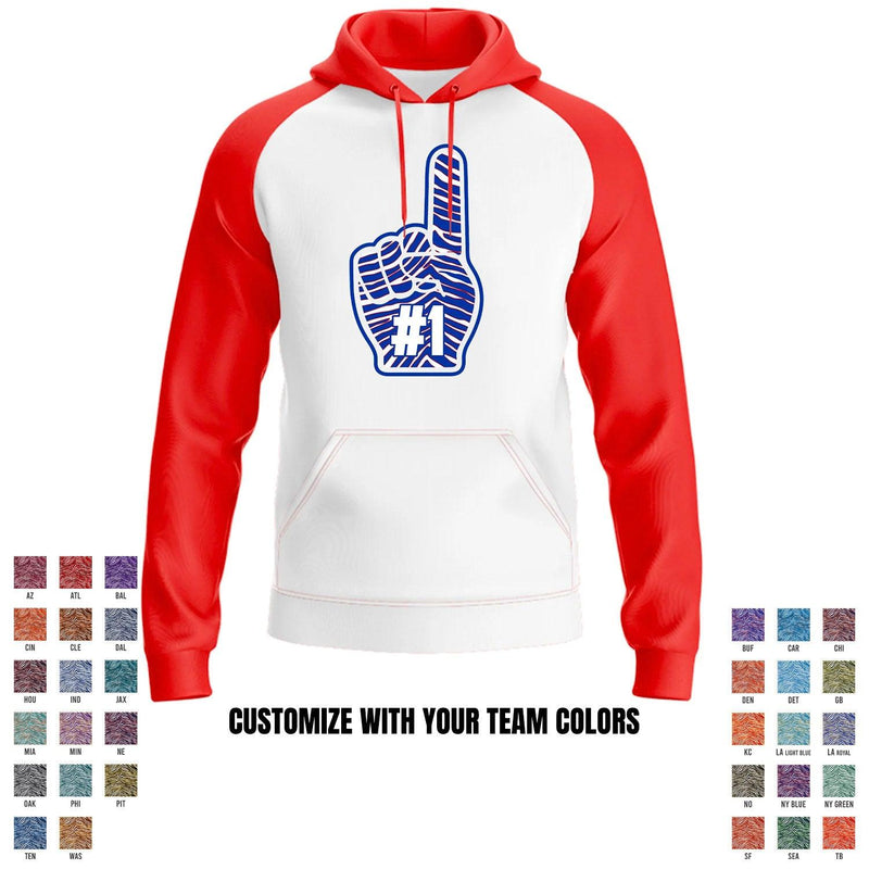 Football Team - Foam Finger - Performance Defender Hoodie - Red - Smash It Sports