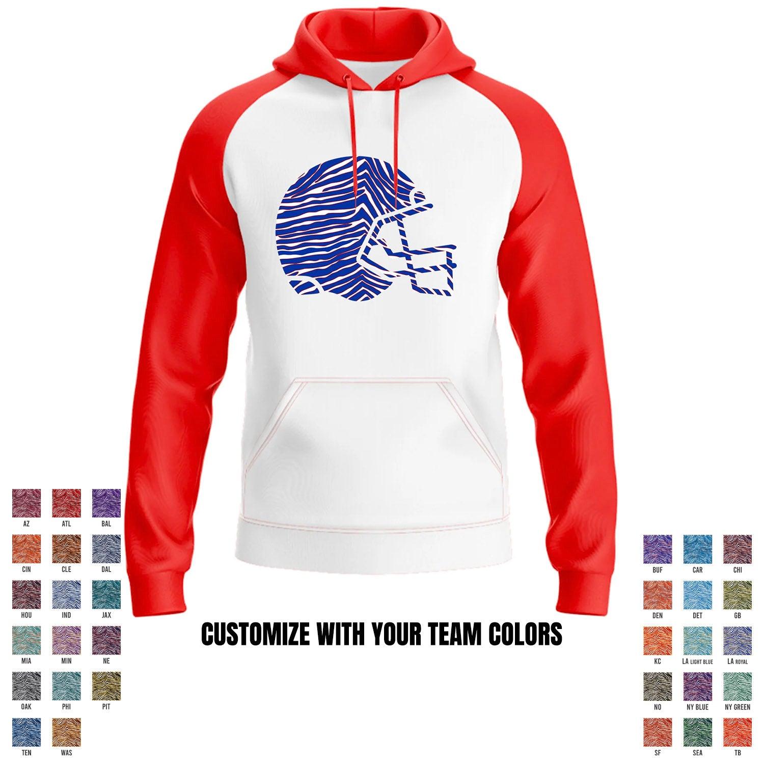 Football Team - Helmet - Performance Defender Hoodie - Red - Smash It Sports