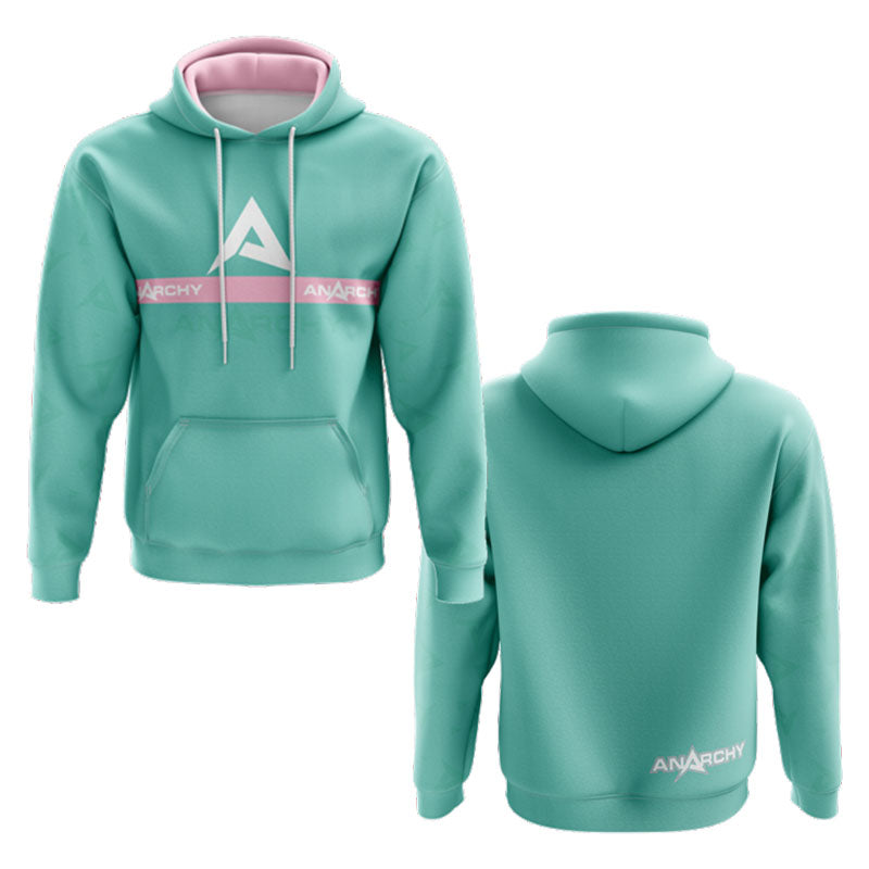 Anarchy Fleece Hoodie - Teal/Pink