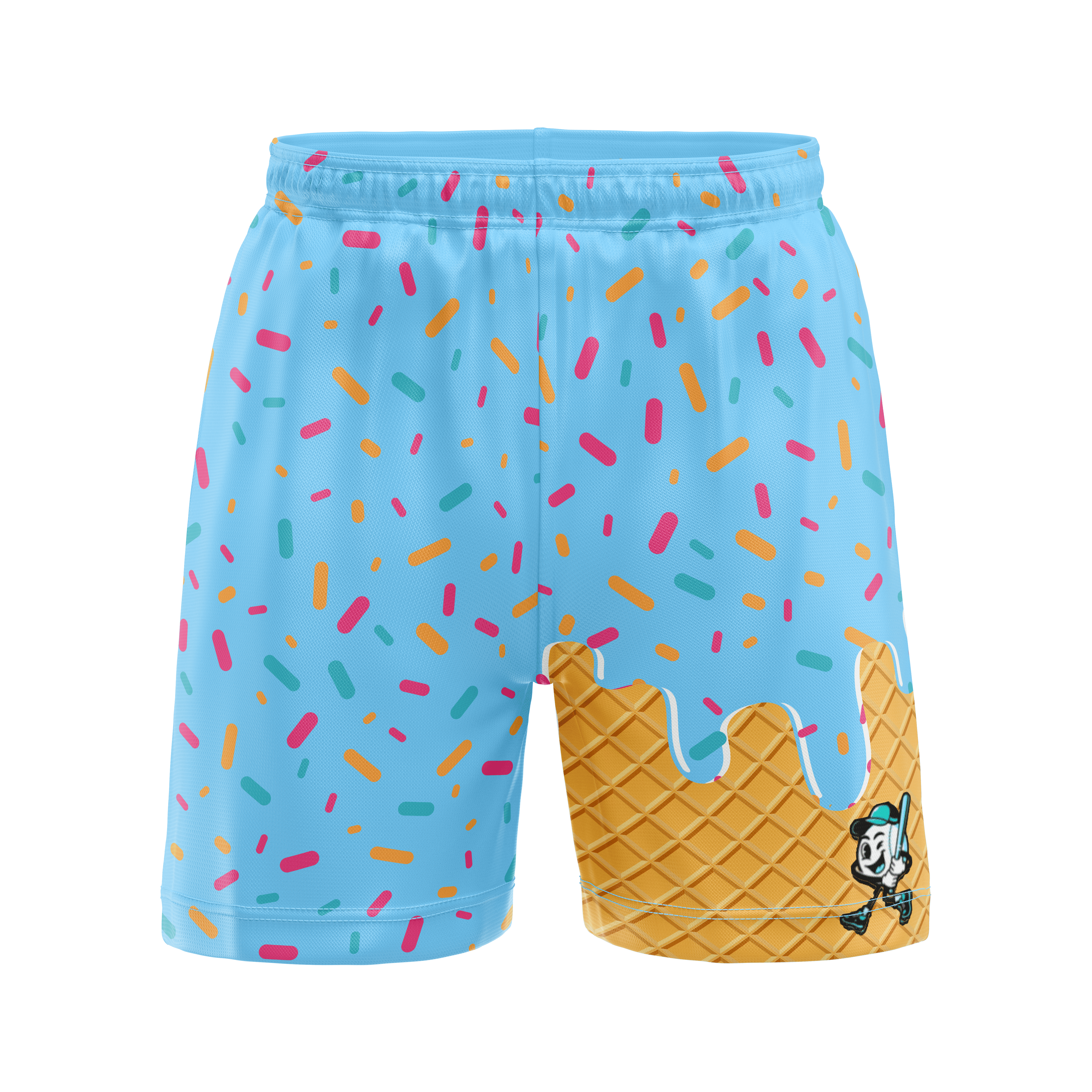 Smash It Sports Mesh Shorts - Ice Cream Drip Blue