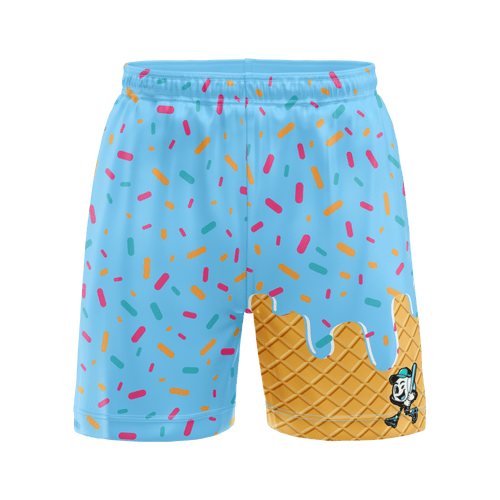 Smash It Sports Mesh Shorts - Ice Cream Drip Blue
