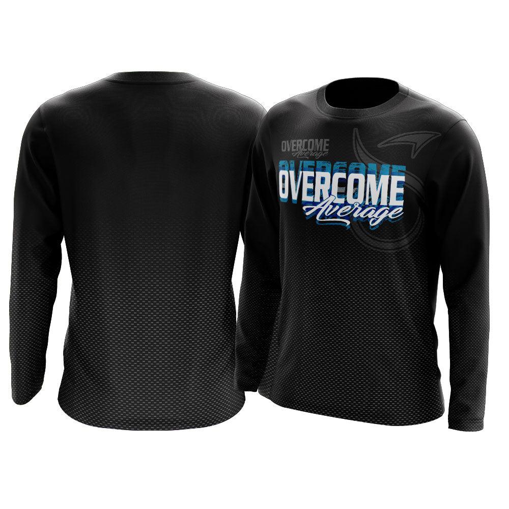 Overcome Average Long Sleeve Shirt (Carbon Fiber) - Smash It Sports