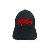 Miken Hat by Pacific (404M) ALL BLACK/ RED SCRIPT - Smash It Sports