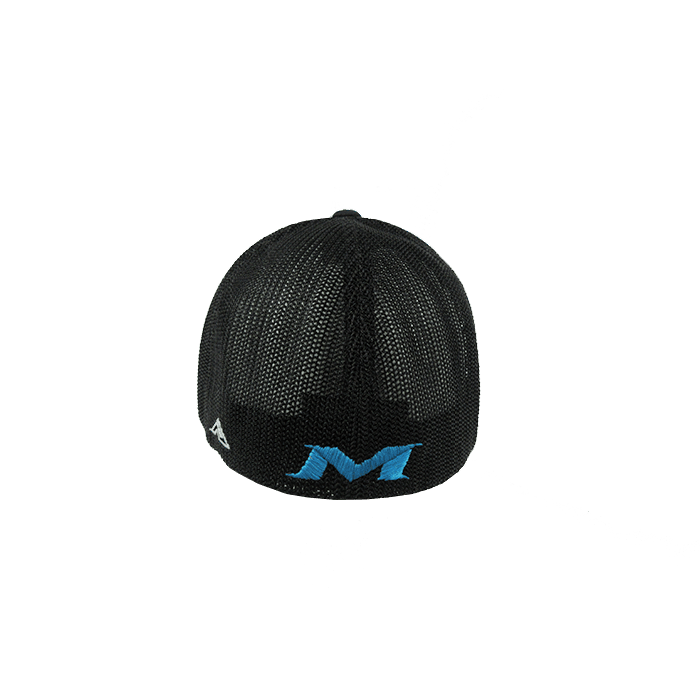 Miken Hat by Pacific (404M) All Black/Electric Blue Script - Smash It Sports